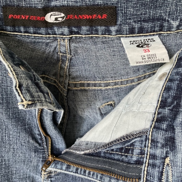 Point Zero Men’s Denim Jeans Stretch Cotton Straight Leg Zipper Fly 33 x 33.5” - Picture 8 of 10